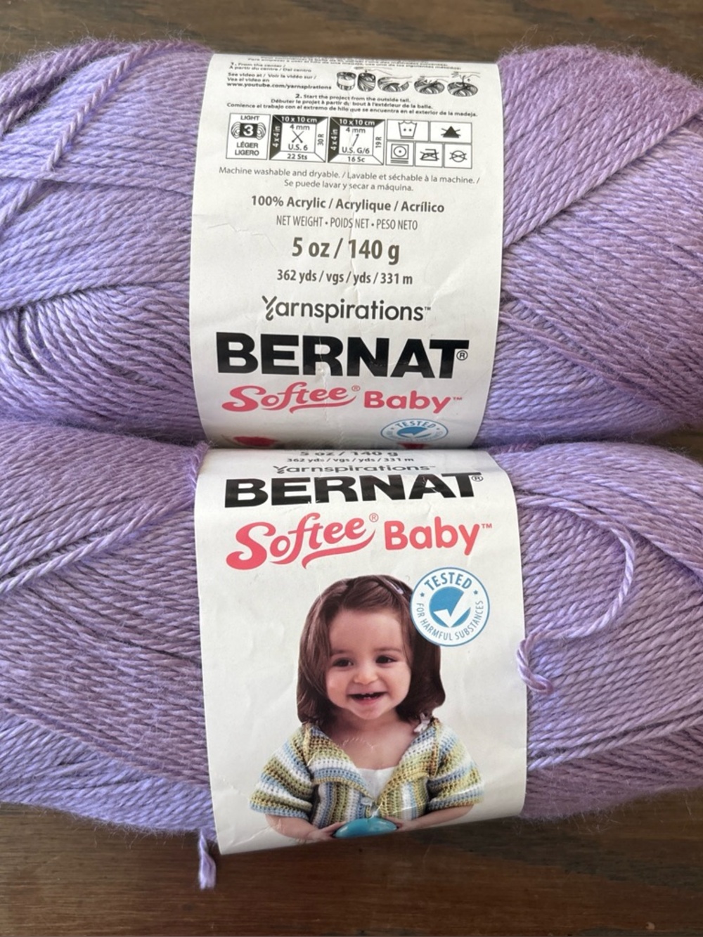 Bernat Softee Baby Acrylic Yarn - Lavender